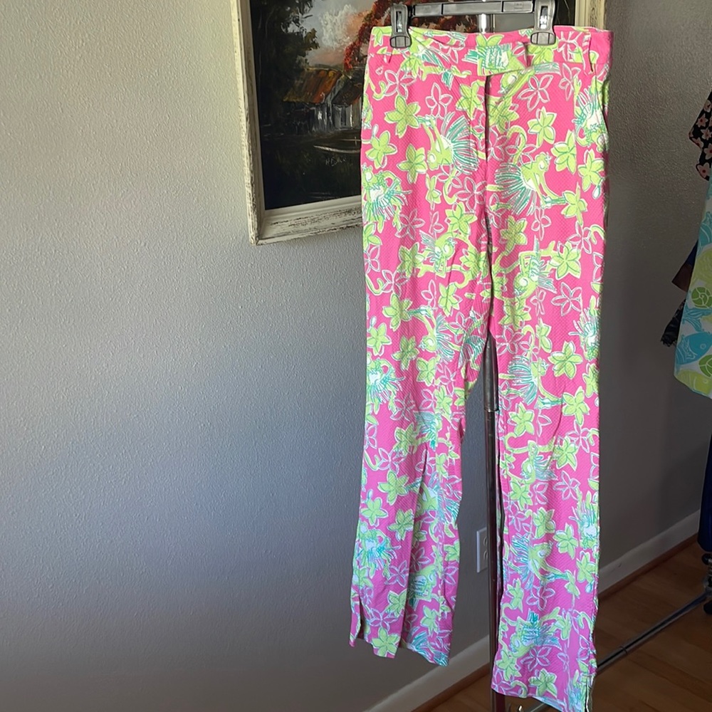 funky monkey pink and green hula pants lilly pulitzer